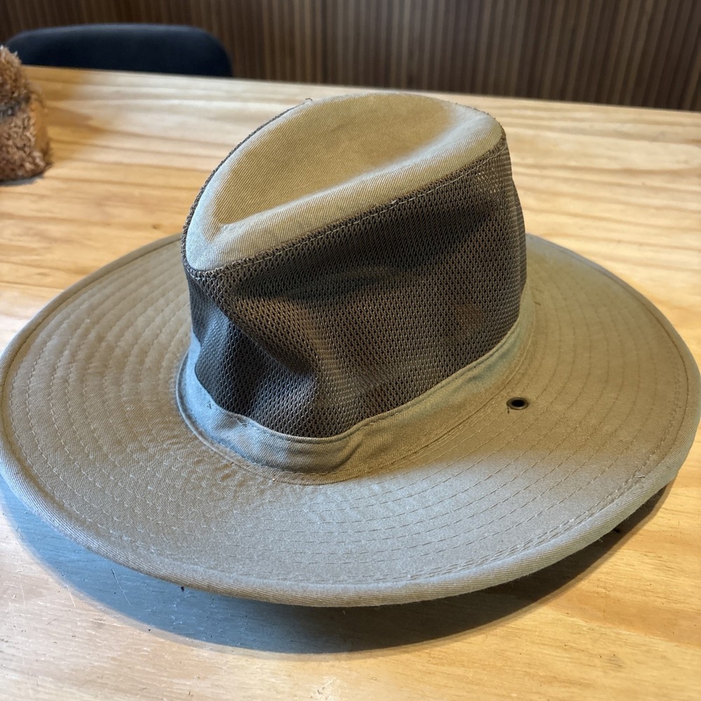 Broner Men's Fedora Hat Vented Hiking Outdoors Brown Sz M Very Good